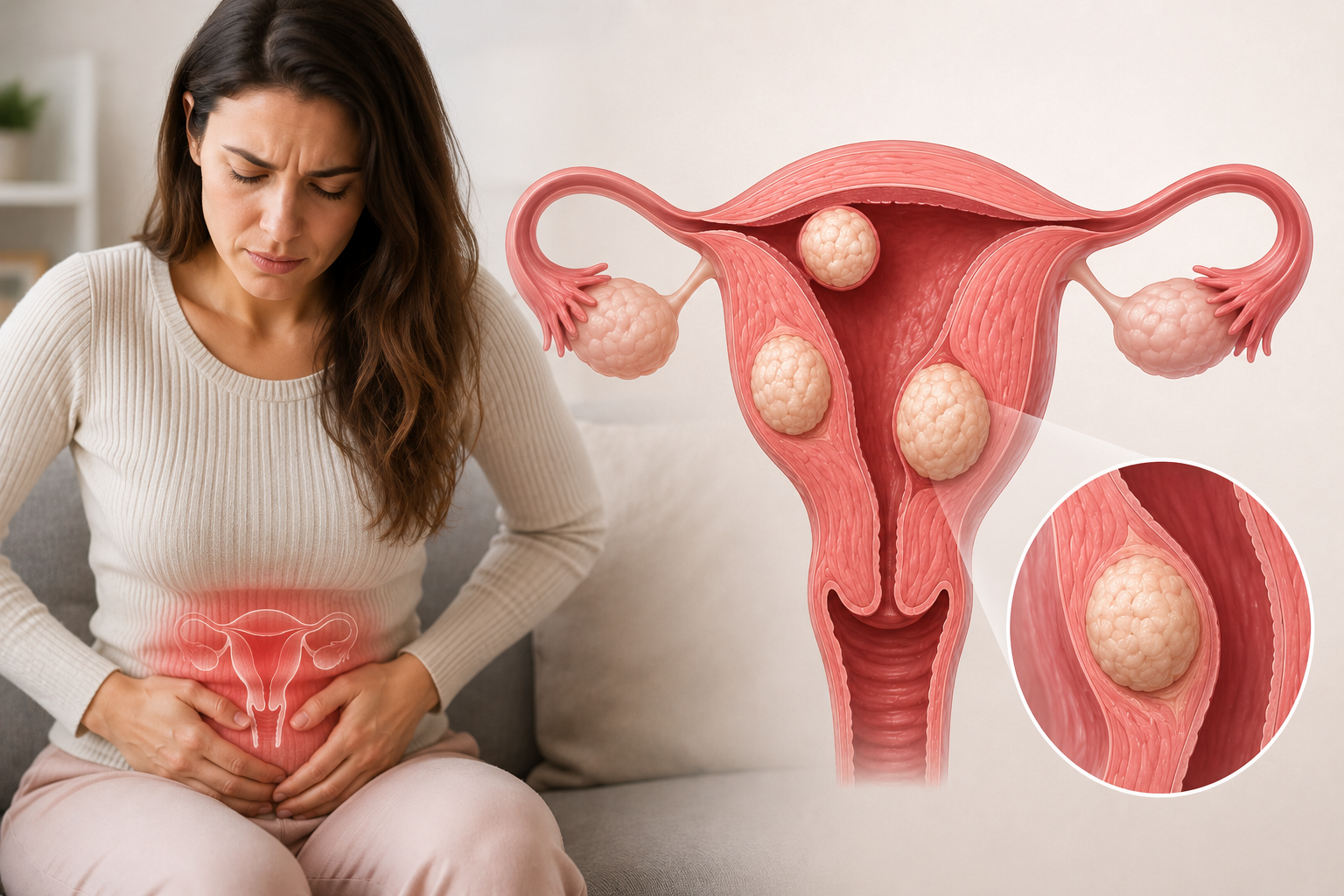 mujer con mioma uterino